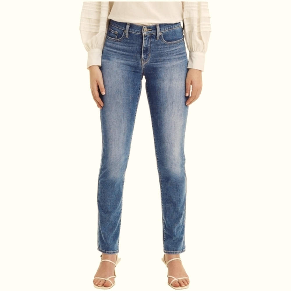 Levi's Demi Curve Mid-Rise Blue Skinny Jean's Size W33 L32 NWT